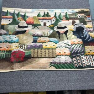 Vintage Peruvian Wool Tapestry Hand Woven Art Wall Hanging Decor